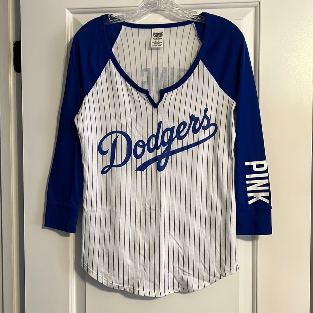 Los Angeles Dodgers VS PINK Long Sleeve Baseball Tee